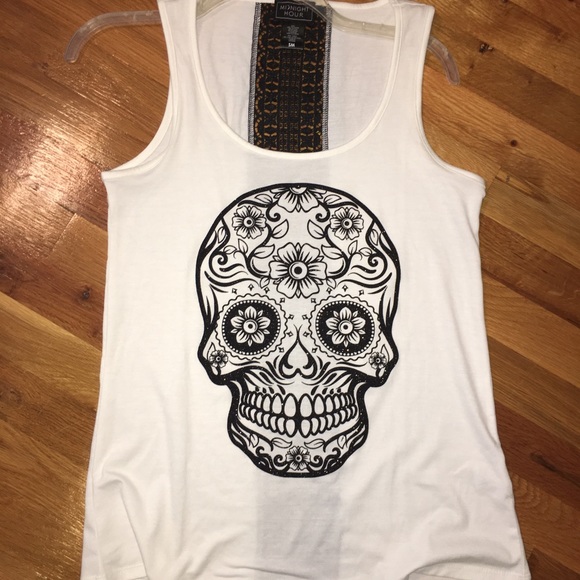 Tops - Hot topic Midnight hour sugar skull tank top